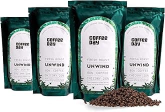Cafe Coffee Day Unwind 200 Gm Each (Pack Of 4)| Filter Coffee Powder | 80% Coffee & 20% Chicory, Medium To Dark Roast | From Chikmagalur Estates Packet
