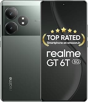 realme GT 6T 5G (Razor Green,12GB RAM+512GB Storage) | India's 1st 7+ Gen 3 Flagship Chipset | 1.5M+AnTuTu Score | 5500mAh+120W | The World's Brightest Flagship Display
