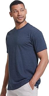 True ClassicMens T-Shirts - Short Sleeve Crew Neck Plain T Shirt for Men, Pack of 1, Heather Navy, 3XL