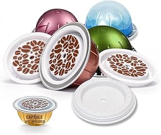 Reusable Lidss For Vertuo, 4 Pcs Food Grade Silicon For Nespresso Reusable Pods Vertuo, Refillable Pod,Compatible with Nespresso Vertuo Capsule Pods
