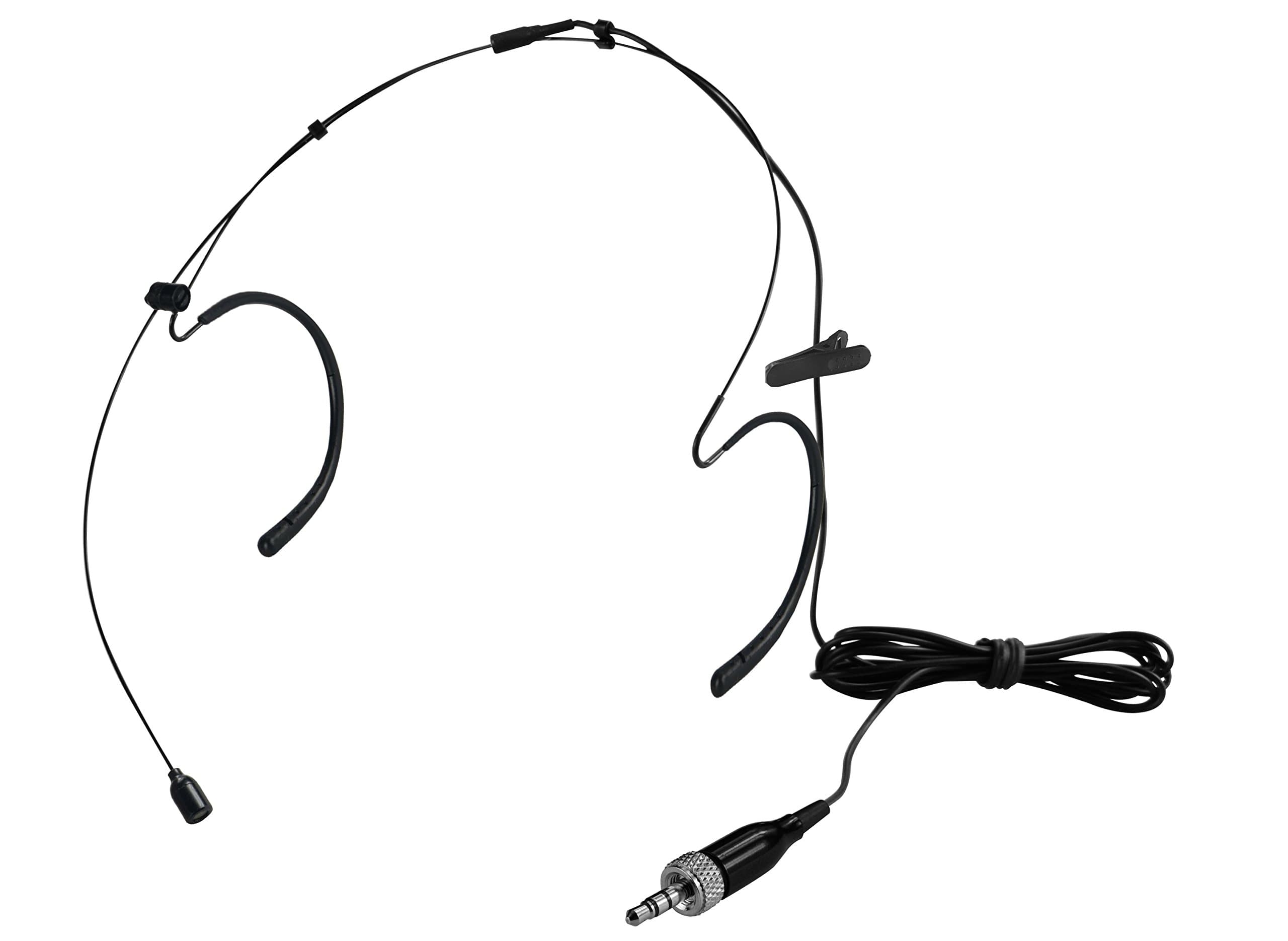 Double Earhook Headset Boom Omni-Directional Microphone (for Sennheiser Type 3.5mm Plug Black)