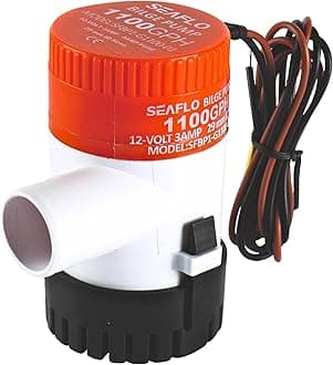 01 Series 1100 GPH Bilge Pump – 12V, 1-1/8" Outlet, Marine Submersible Pump with Anti-Airlock Protection, CE & Rohs Certified, 4-Year Warranty | Reliable for Boats and Marine Applications
