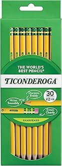 Wood-Cased Pencils, Pre-Sharpened, #2 HB Soft, Yellow, 30 Count