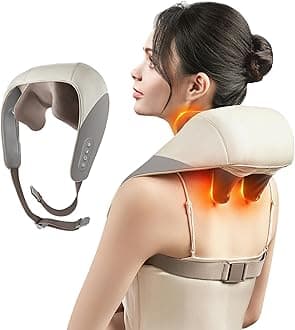 Mini Shiatsu Neck Massager, Shoulder Neck Massager with Heat for Pain Relief Deep Tissue, Neck, Back, Shoulder, Leg Electric Kneading Massager, Perfect Gifts for Men Women Dad Mom (Grey)