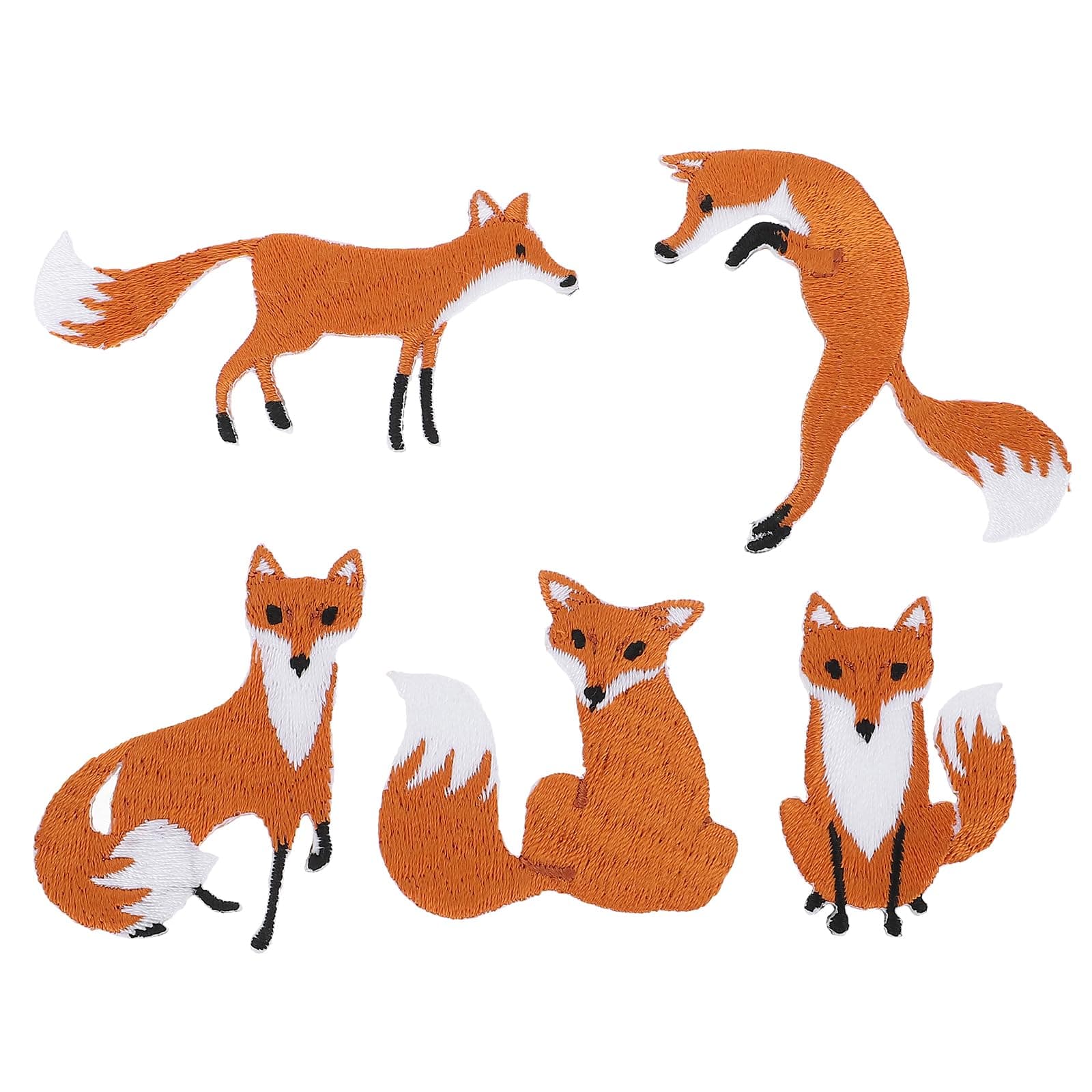 COHEALI 5pcs Fox Patch - Brown Animal Fox-Shaped Patches - Iron-On Clothing Accessory