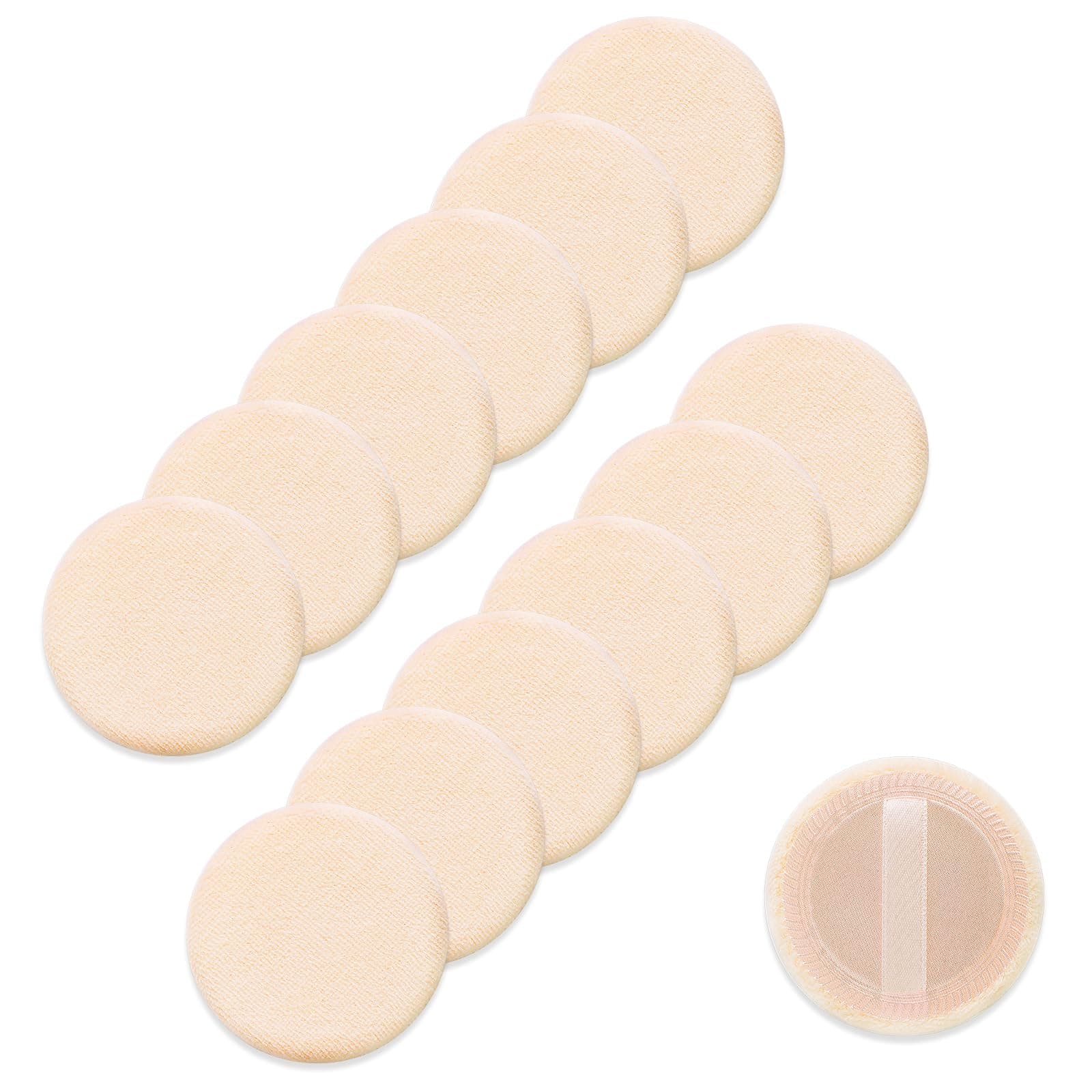 Powder Puff For Face Makeup Setting 12 PCS Mini Pressed Loose Powder Body Make Up Sponge Blending Applicator Cosmetics Small Velour Beauty Press Foundation Pads Wet And Dry Makeup