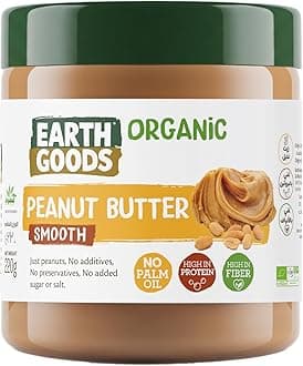 Organic Smooth Peanut Butter - Gluten-Free and Made with Just Peanuts - All Natural and Delicious Spread - 220g