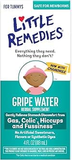 Little Remedies Gripe Water for Babies, With Chamomile, for Baby Gas Relief, No Alcohol or Artificial Dyes, 4 Fl Oz