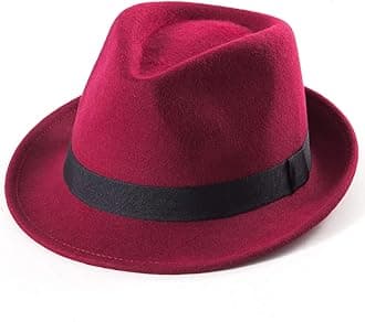 Straw Trilby Fedora Hat for Men 1920s Short Brim Wool Felt Panama Cap 7 1/4