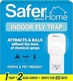 Home Indoor Plug-In Fly Trap - SH502 - Effective Fruit Fly Traps for Indoors, Gnat Traps for House Indoor, 400 Sq Ft Protection - Style: 1 Device + 2 Glue Cards