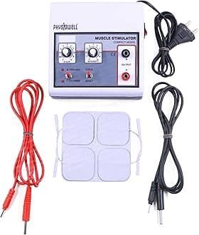 Physiowell Mini Ms Physiotherapy Equipment Muscle Stimulator Galvanic & Faradic Stimulation Therapy (Selfadhesive Pad)
