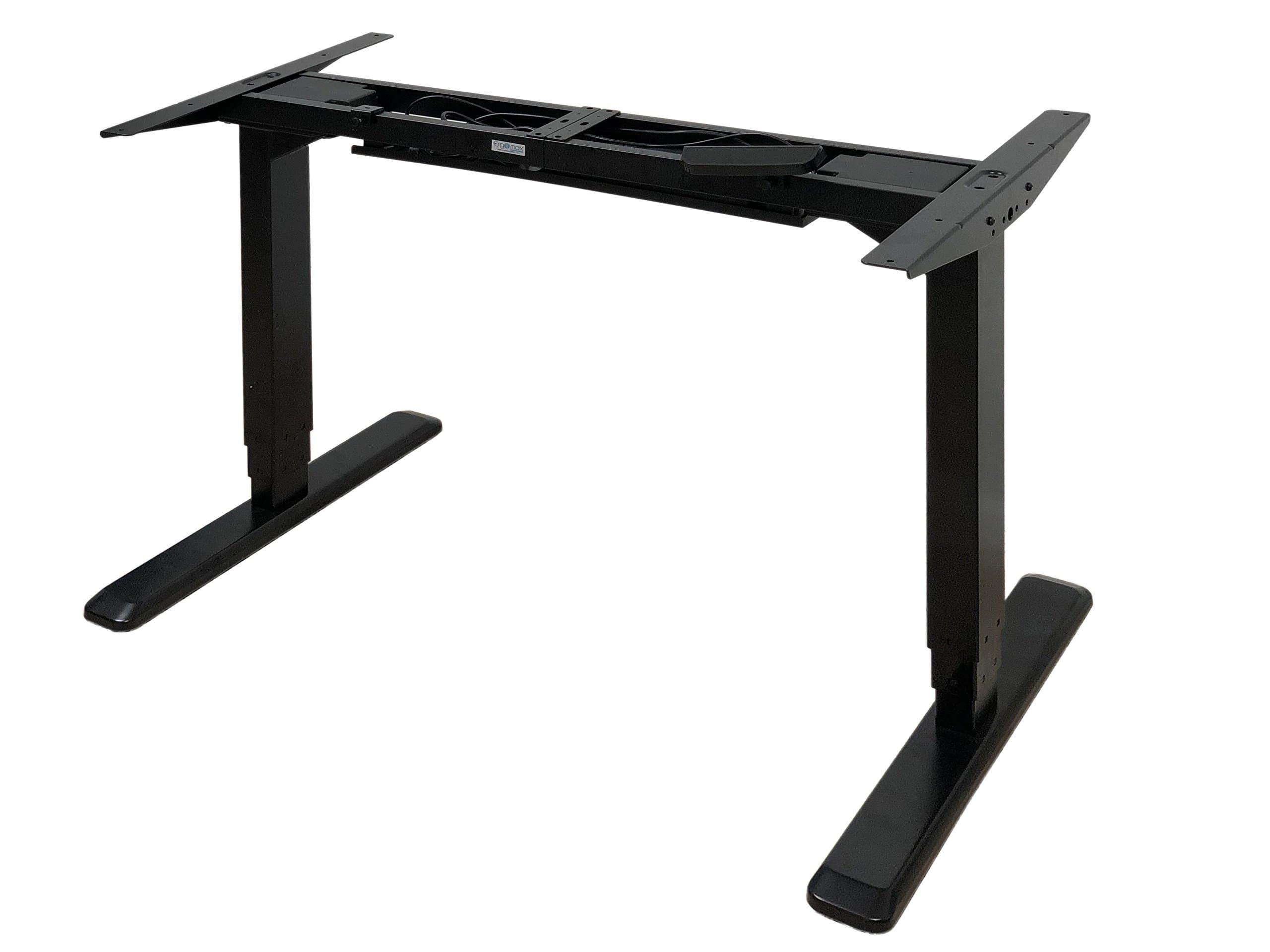 Ergomax Height Adjustable Ergonomic Standing Workstation Electric Desk Frame w/Dual Motor, Tabletop Not Included, 50 Inch Max, Black