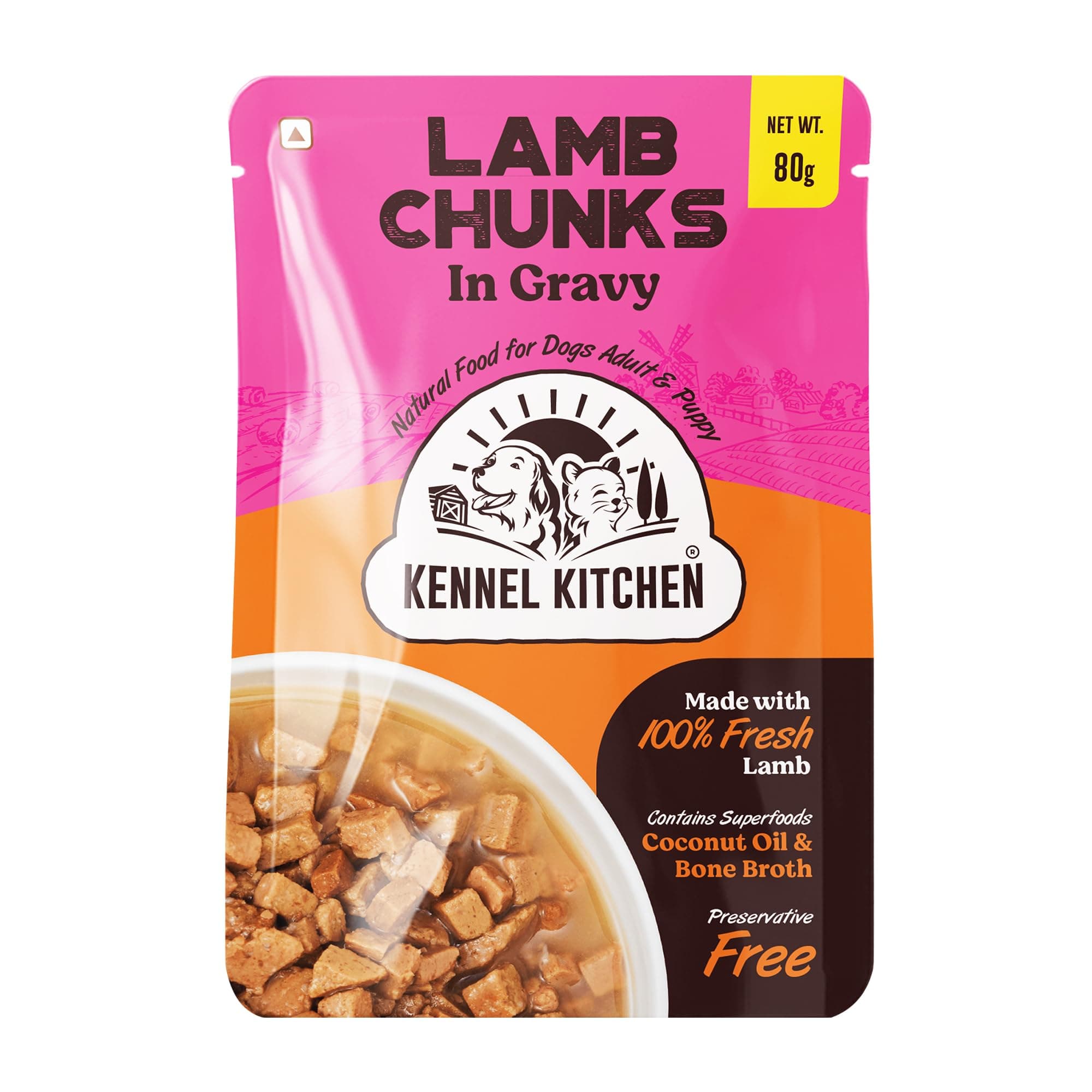 Kennel Kitchen Lamb Chunks in Gravy, 80g