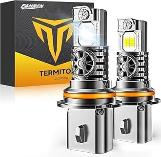 Upgraded 9007/HB5 Light Bulbs, 50,000LM 10X Ultra-Brighter, 6500K Cool White, 1:1 Halogen Size 9007 Fog Lights, Plug-N-Play, IP68 Waterproof, Pack of 2