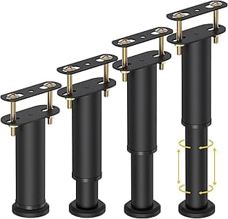 4 Pcs Adjustable Height Bed Support Legs 7.08-13 inch, Bed Frame Center Support Legs for Bed Frame/Bed Center Slat/Furniture, Heavy Duty Metal Bed Replacement Legs Bed Slats Support Legs