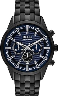 RELICby Fossil Men's Jason Chronograph Black-Tone Stainless Steel Watch (Model: ZR16040)
