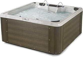 Essential Outdoor Hot Tub, 28-Jet Edgewater® 2023 Hot Tubs, Seats 5-6, Seating with Passive Therapy and Soothing Massage Features, Driftwood