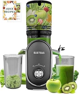 Cold Press Juicer Machines, 5.3" Feed Chute(50oz Capacity), 300W Slow Masticating Juice Extractor for Whole Fruits and Vegetables, Automatic Feed, High Juice Yield,Easy to Clean, Silver gray