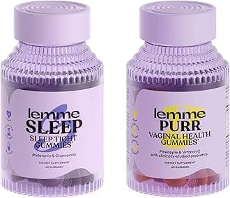 Sleep & Purr Bundle - Sleep Gummies, a Drug-Free Nighttime Aid & Purr Vaginal Probiotic Gummies for Women - Gluten Free, Gelatin Free, Non-GMO - 60 Count Each