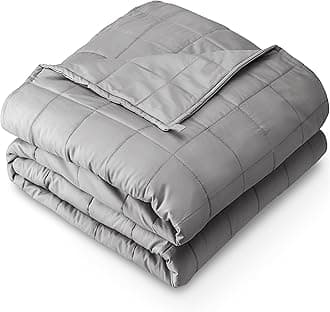 Bare Home Weighted Blanket for Adults 30lb (87" x 80") - All-Natural 100% Cotton - Premium Heavy Blanket Nontoxic Glass Beads (Light Grey, 87"x80")