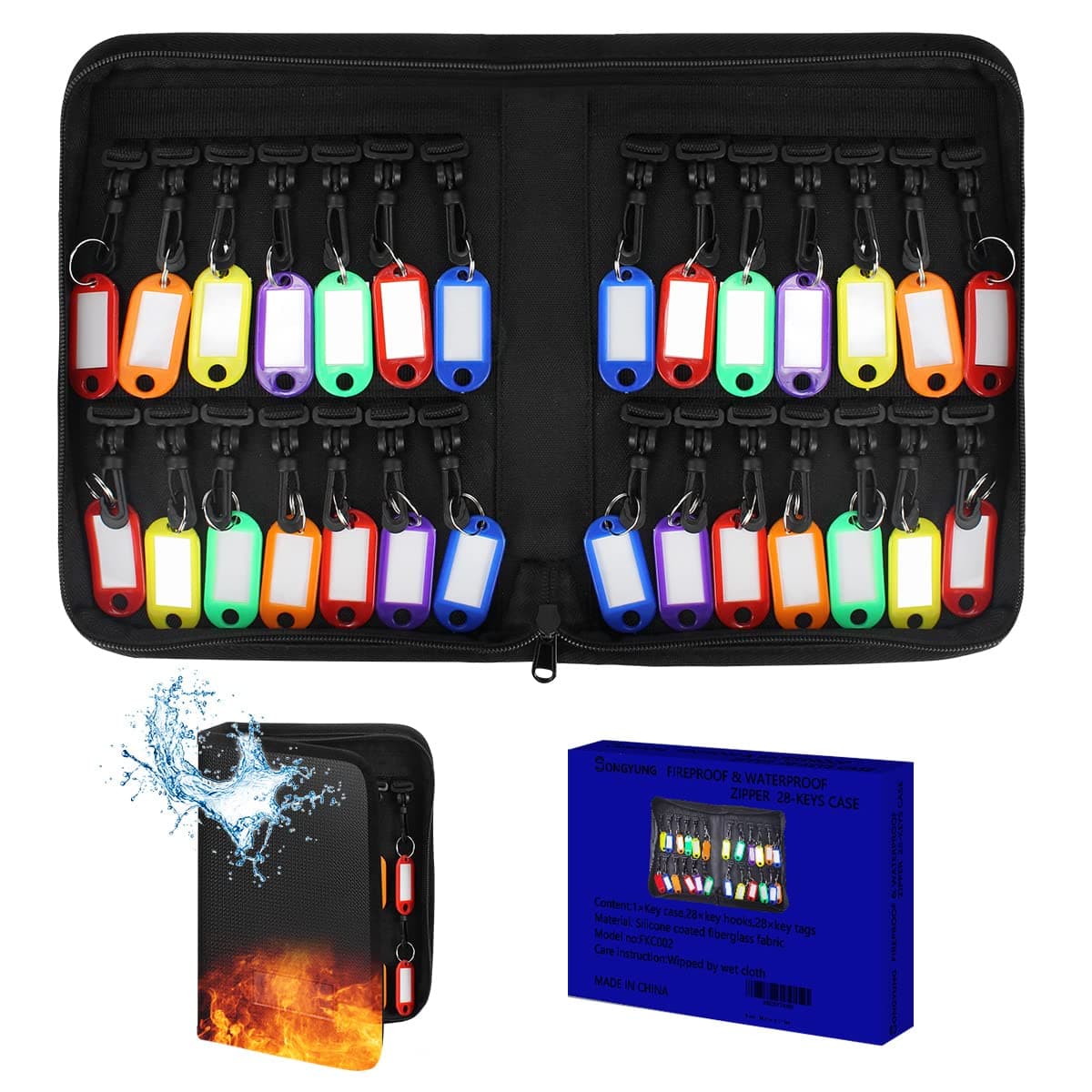 28  Key Organizer,Fireproof and Waterproof Key case