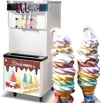 Kolice Commercial ETL 3 flavors soft ice cream machine,yogurt soft serve ice cream machine,ice cream machine-2+1 mixed flavors, full transparent dispenser,upper tanks refrigerated