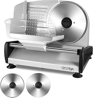 - Meat Slicer 200W Electric Deli Food Slicer with 2 Removable 7.5" Stainless Steel Blade, Adjustable Thickness for Home Use, Child Lock Protection, Easy to Clean, Cuts Meat, Bread and Cheese