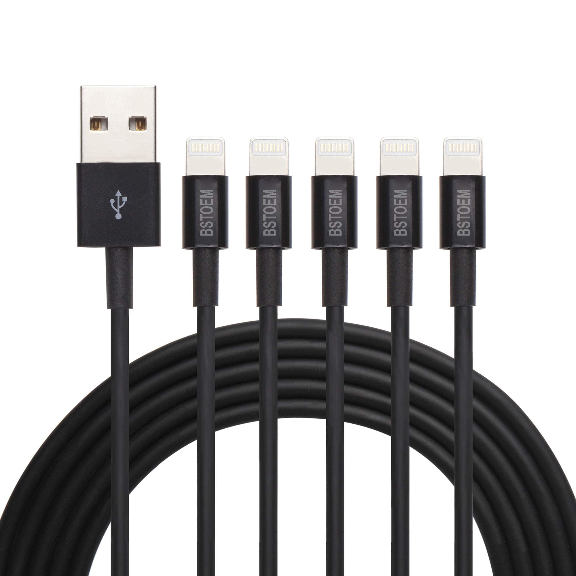 IPhone Charger Cable (5 Pack 1M) MFI Certified Charging 3FT Wire for Apple iPhone 12/11/XR/X/Xs Max/8/7/6/6s/Plus/SE/5c/5s/5 iPad Air 2/Mini/Cord Charge Station