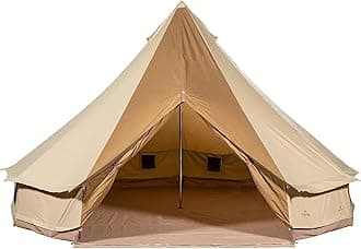 Sierra Canvas Tent; Waterproof Bell Tent for Family Camping in All Seasons