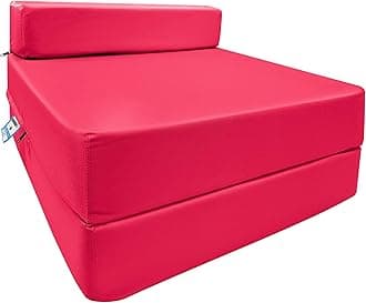 iSTYLE MODE BETTER HOME CHOICE Fold Out Single Futon Sofa Bed Chair, Foldable Z Bed Sofa Mattress Furniture,Ergonomically Designed for Guests, Lightweight (Pink)