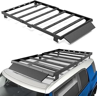 for Cruiser Roof Rack Cargo Basket Compatible with 2007 2008 2009 2010 2011 2012 2013 2014 Toyota FJ Cruiser, Overland Rooftop Pickup Truck Cargo Carrier Top Luggage Storage Holder Cross Bars