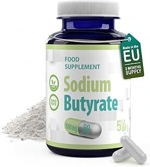 Hepatica Sodium Butyrate 500mg | 90 Vegan Capsules | 385mg Butyric Acid | High Strength Gut & Digestive Health Support | 3rd Party Lab Tested | Gluten & GMO Free