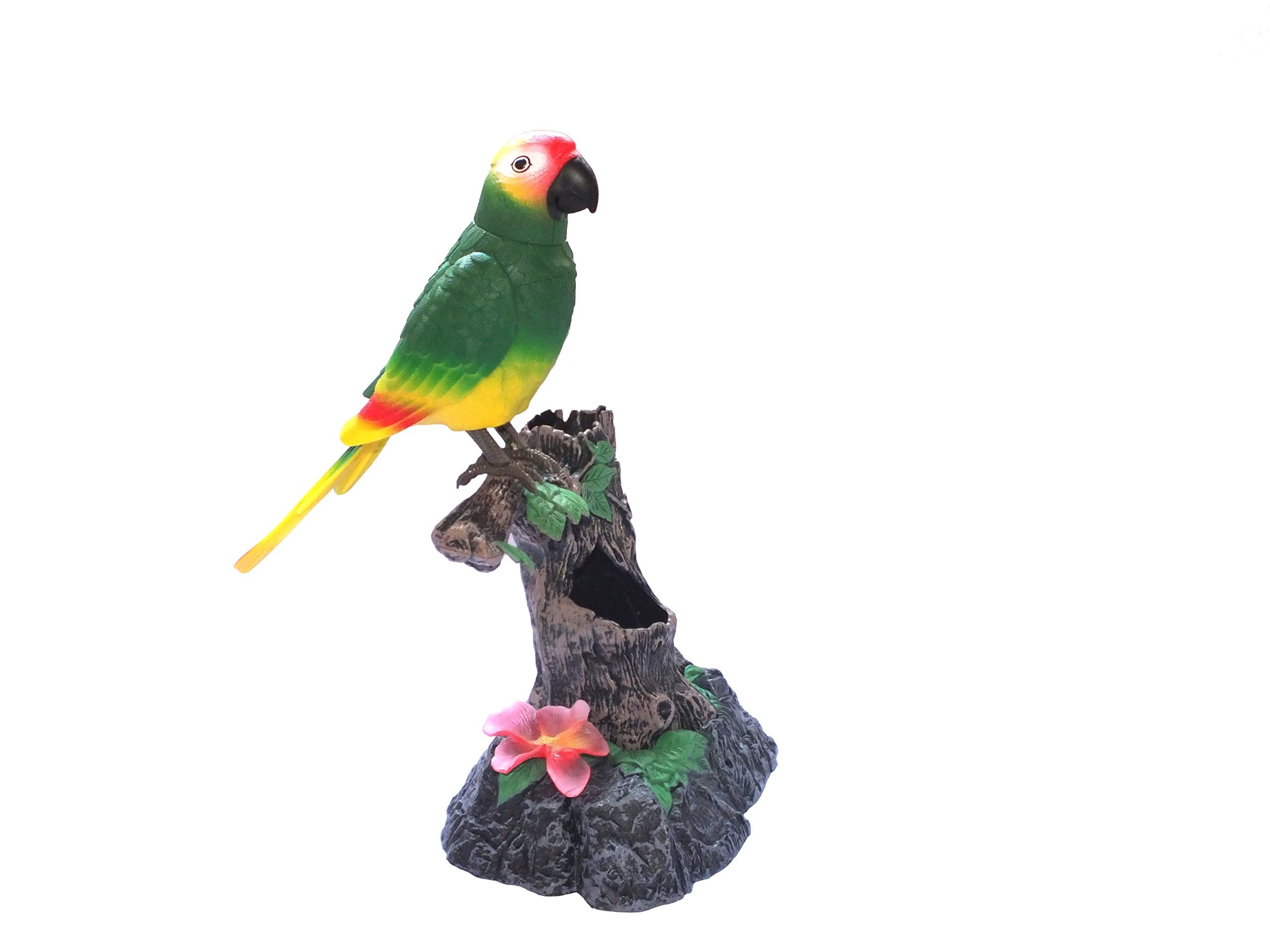 vincilee Talking Parrot,Talking Bird Repeat Everything You Spoke Into It Repeating Parrot (Green) Pen Pencil Container Desktop Decoration