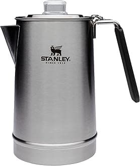 Coffee Percolator 1.1QT, Stainless Steel Wide Mouth Coffee Press,Large Capacity, Ergonomic Handle, Dishwasher Safe