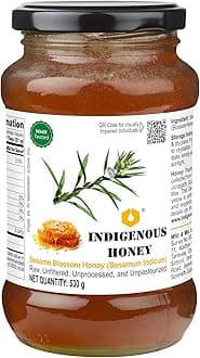 INDIGENOUS HONEY Sesame Til Honey Raw Organic Natural Pure Unprocessed NMR Tested Unpasteurized Unheated 530g Glass Jar Pack of 1