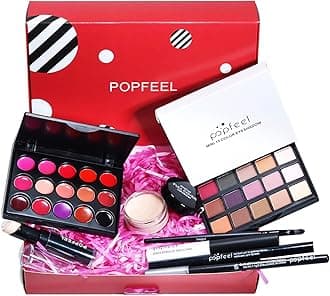 All In One Makeup Gift Set Professional Cosmetic Palette Full Make Up Essential Starter Kit, Compact and Lightweight Holiday Travel Fashion Design for Girls Teenager Women Beginners Pros