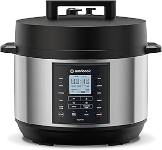 – Nutricook Smart Pot 2 Plus 1500 Watts - 9 Appliances in 1, Pressure Cooker, Slow Cooker, Rice Cooker, Steamer, Sauté Pot, Yogurt Maker, Soup Maker, Cake Maker, Food Warmer, 9.5L, Brushed SS/Black