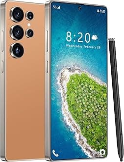 HunessI25 Ultra Unlocked Phone,Built in Pen The Phone,Cell Phone Battery 7000mAh 6.99" HD Screen,Android 14 12+512GB Smartphone,Dual SIM/5G/Face ID/Fingerprint Lock/GPS (Orange)