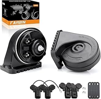 FARBIN Special Interface Auto Horn Compatible with Honda/New Civic 12V Car Horn Loud with Protective Grill Dual-Tone Electric Snail Horns Waterproof and Dustproof with Cover