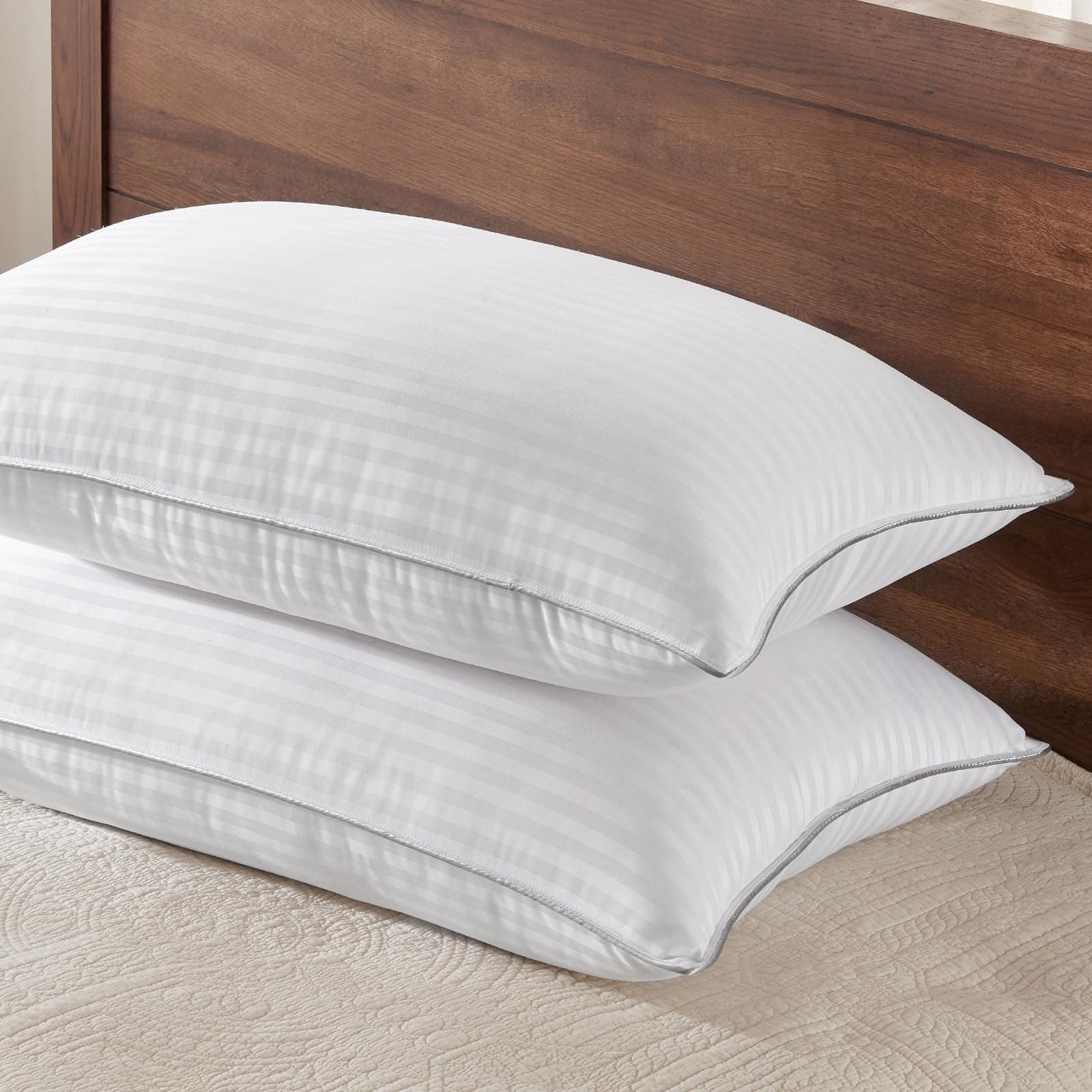 Basic Beyond Queen Size Pillows Set of 2 - Down Alternative Pillows for Sleeping, Soft 20 x 28 Inches Pillows Queen Size Set of 2 for Back, Stomach or Side Sleepers