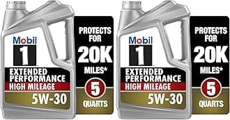 Mobil 1 Motor Oil 5W-30, 5 Quart (Pack of 2) | Extended Performance | High Mileage | Full Synthetic