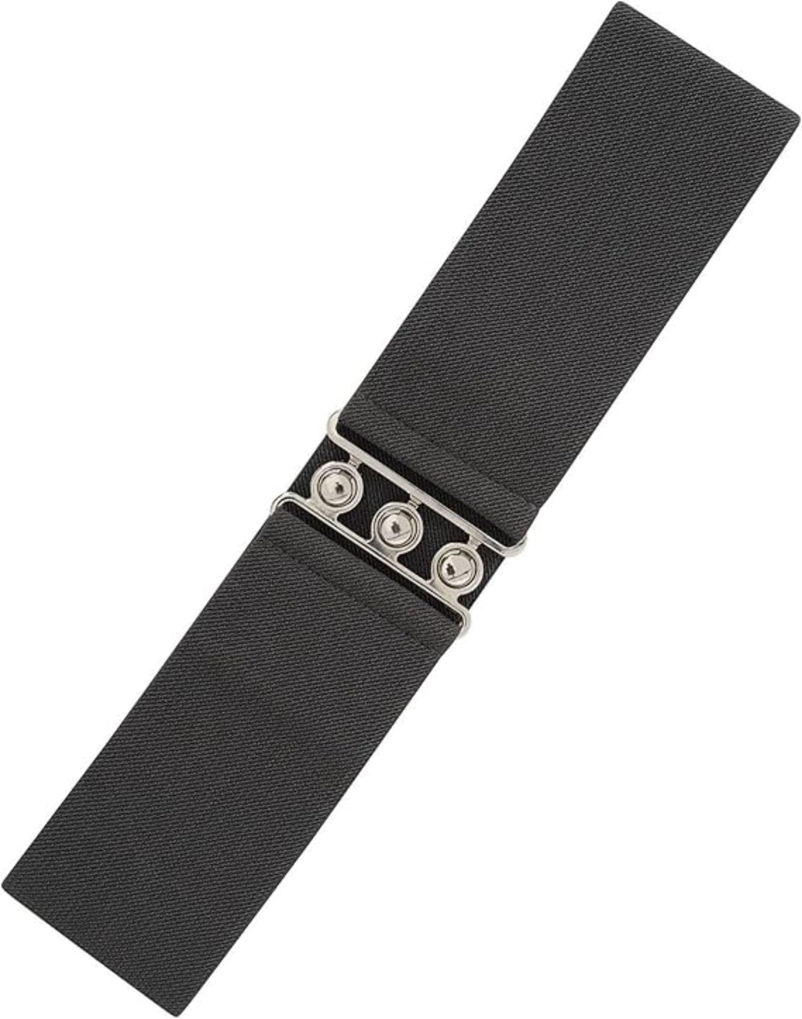 Ro Rox Retro Vintage Belt | Elastic Women's Belt |50s Nurse Stretchy Belt with Silver or Gold Buckle & Clasp