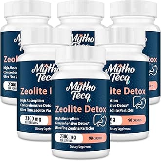 2300 MG Zeolite Detox Capsules - Activated Charcoal & Bentonite Clay, Highly Absorbable Full Body Detox, Liver & Gut Detox Cleanse, Zeolite Clinoptilolite for Heavy Metal Detox （540 Capsules）