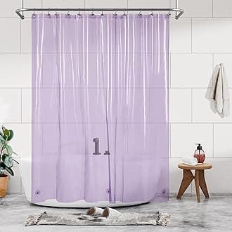 Barossa Design Shower Curtain Liner - Premium Clear Lavender PEVA Shower Liner with 3 Magnets and Metal Grommets, Waterproof Lightweight Standard Size Bathroom Curtains - Translucent Lavender