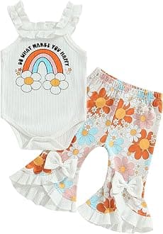 Thorn Tree Newborn Baby Girls Clothes Cotton Suit Cute Baby Kid Infant Romper Play Wear Summer Rainbow Outfits