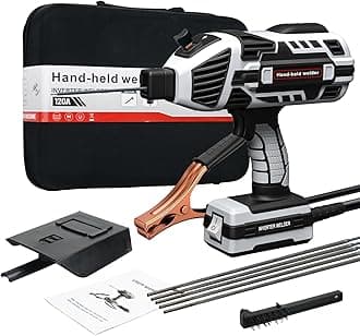 TRQWH Hand Held Welder Gun IGBT Inverter Welding Machine 110V ARC Portable Welder Handheld Welding Gun 5 Variable Current Adjustment Stick Welder, Fit for 1/16"-1/8" Welding Rods (Grey)