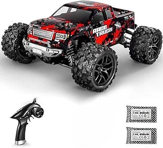 HBX 1:18 Scale All Terrain RC Car 36KM/H High Speed, 4WD Electric Vehicle,2.4 GHz Radio Controller, Included Battery and Charger,Waterproof Off-Road Truck (Red)