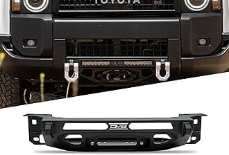 DV8 Offroad Centric Front Bumper for 2024 Toyota Land Cruiser | Center Mount Design | Heavy-Duty Winch Mount | (1) 20" Single Row Light Bar Mount | Pair of D-Ring Mounts | Powder Coated Black | Steel