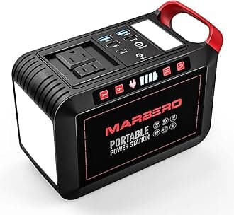 MARBERO 200W Portable Power Station 148Wh Camping Portable Solar Generator Power Bank with AC 110V DC Outlet USB QC3.0 LED Flashlights for CPAP Home Outdoor Trip Backup Emergency