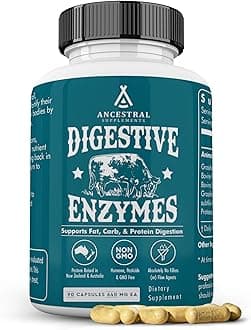 Digestive Enzymes for Women & Men, 90 Capsules, with Probiotics and Grass Fed Beef Organs, Supports Gut Health, Digestive Health & Nutrient Absorption, Allergen Free, Non GMO
